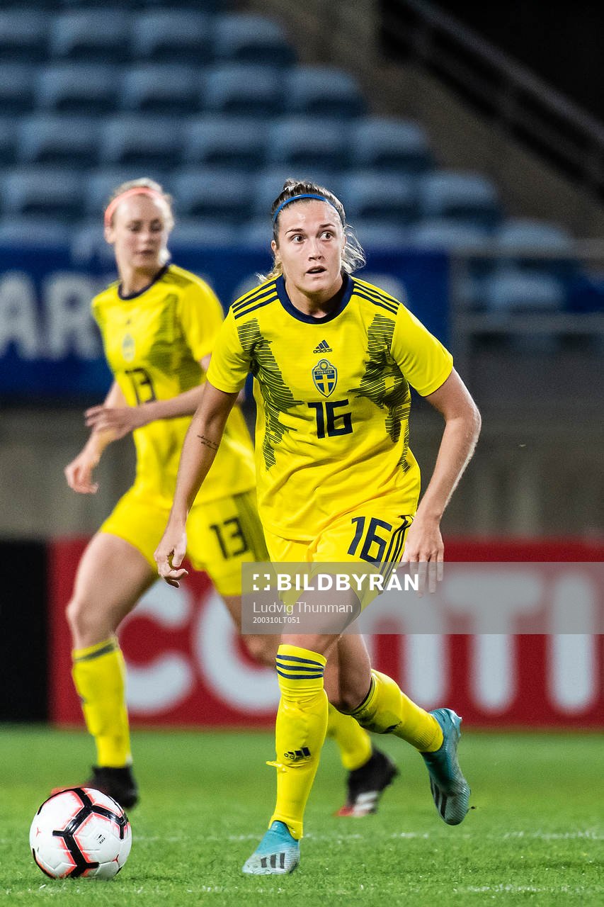Filippa Angeldal of Sweden during the Algarve Cup match between Portugal and Sweden on March 10, 2020 in Faro.
