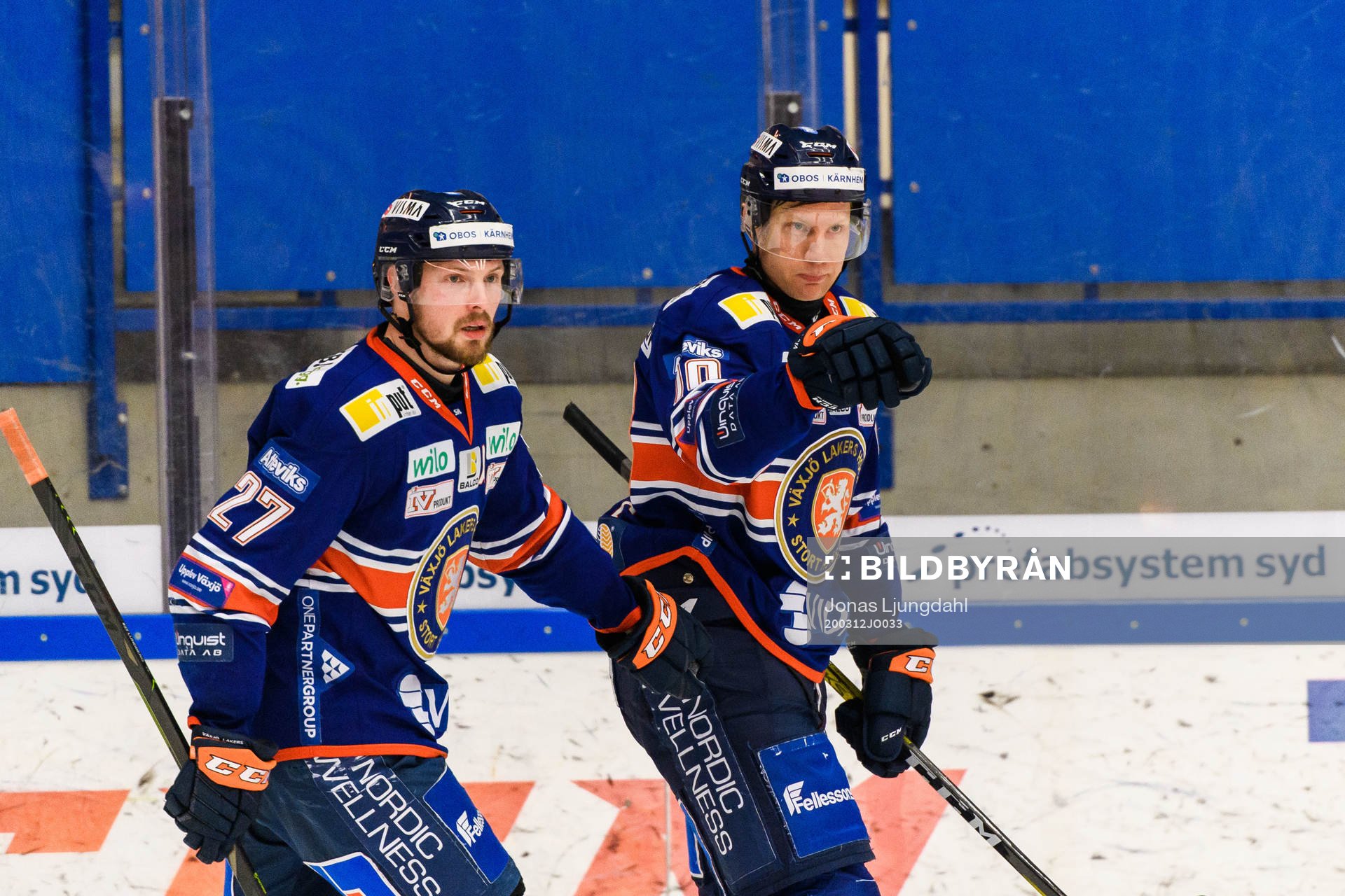 Växjös Martin Lundberg och Richard Gynge jublar