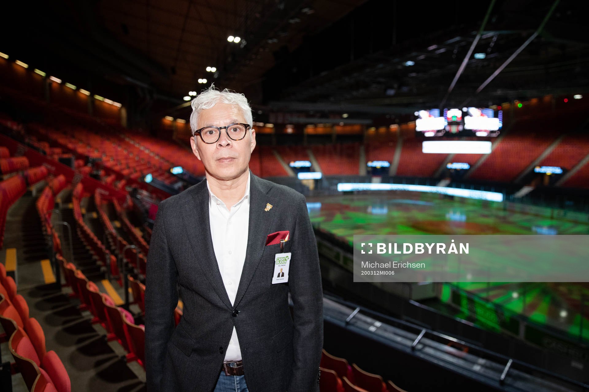Frölundas presschef Peter Pettersson Kymmer innan