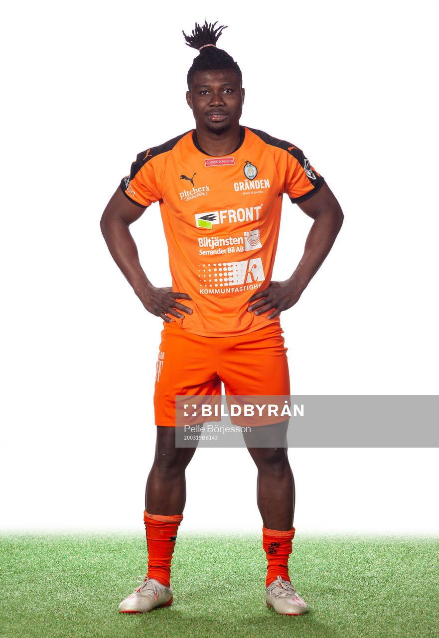 AFC United:s Samuel Nnamani poserar för ett porträtt den 19 mars 2020 i Eskiltuna.