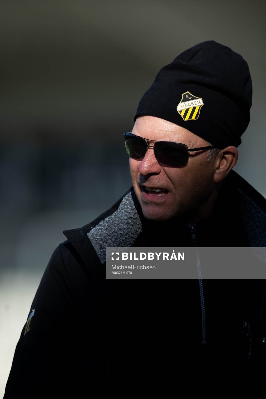 Häckens sportchef Sonny Karlsson efter träningsmatchen i fotboll mellan Häcken och Jönköpings Södra den 21 mars 2020 i Göteborg.