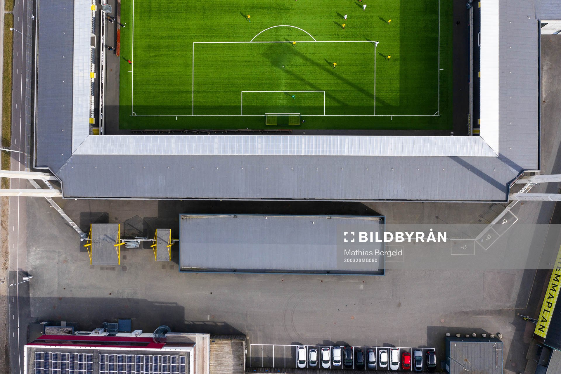 Drönarvy över Bravida Arena
