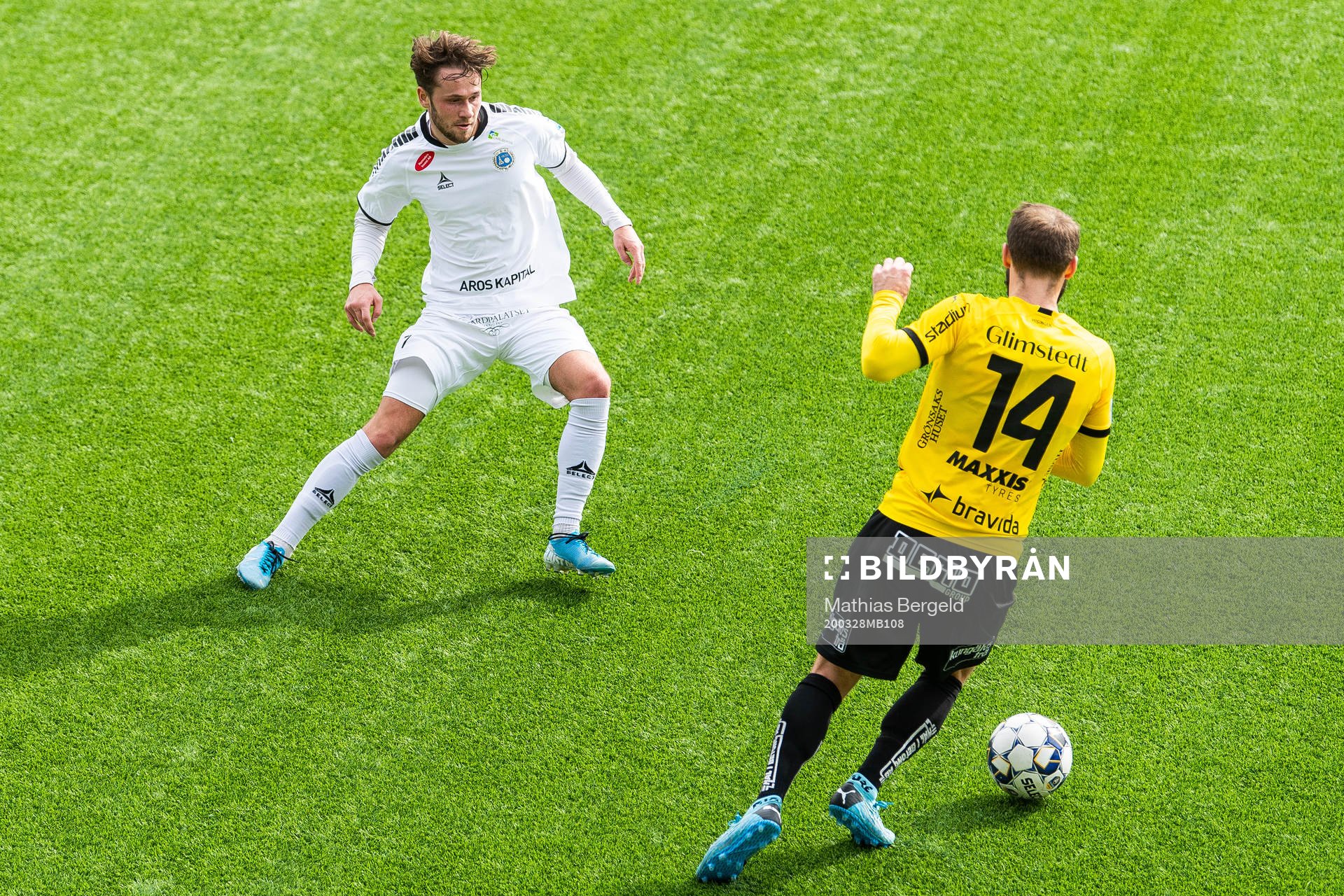 Utsiktens Andreas Öhman under träningsmatchen i fotboll mellan Häcken och Utsikten den 28 mars 2020 i Göteborg.
