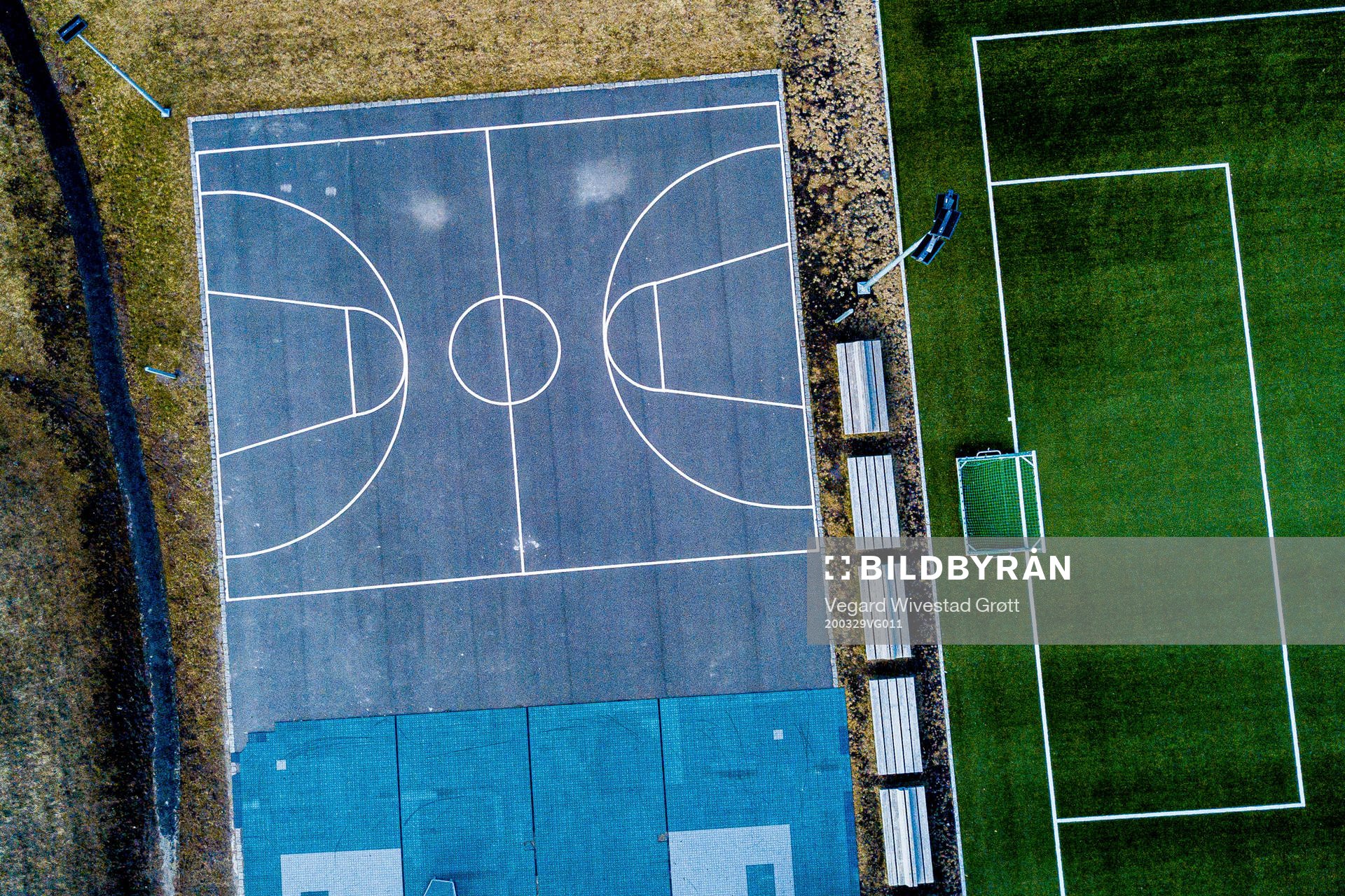 General view of empty sports facilities as the Coronavirus,