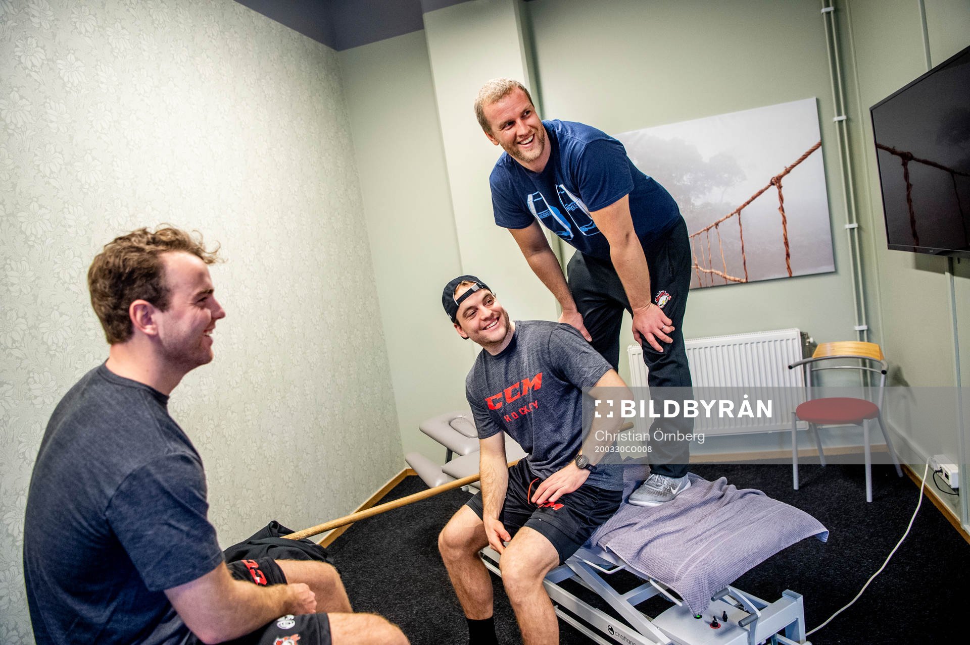 Pathrik Westerholm och fystränare Freddie Sjögren. I