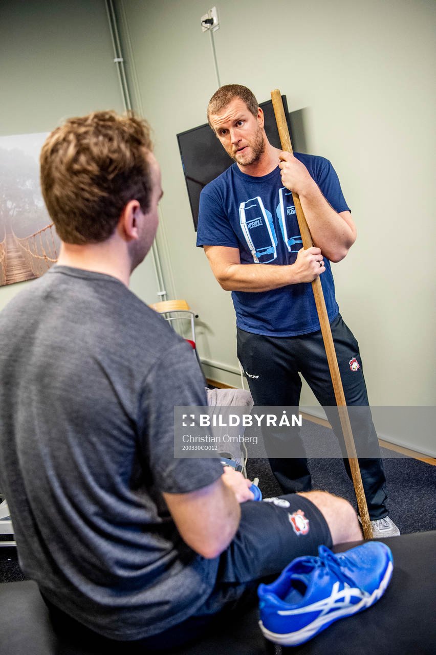 Ponthus Westerholm och fystränare Freddie Sjögren