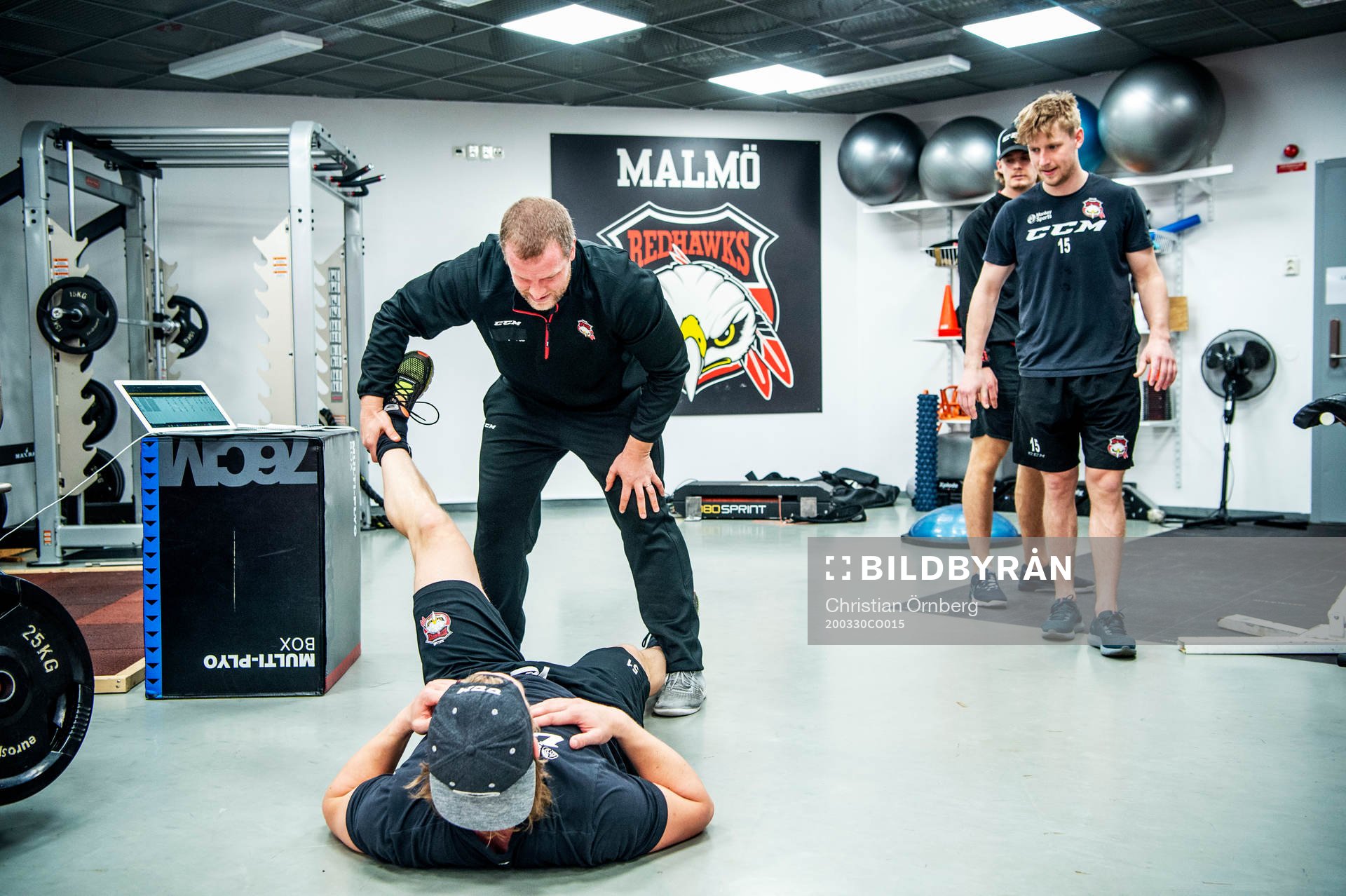 Fystränare Freddie Sjögren och Emil Sylvegård. I