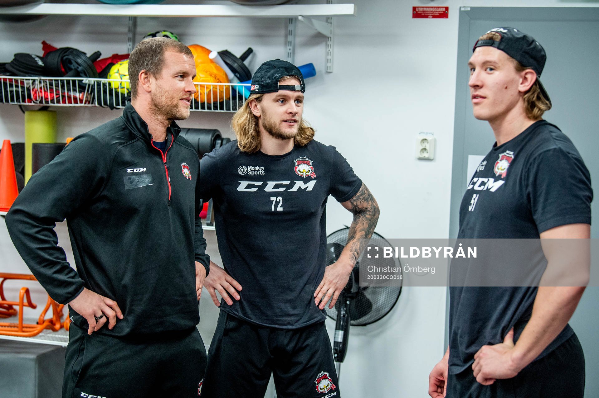 Fystränare Freddie Sjögren, Nicolai Meyer och Emil