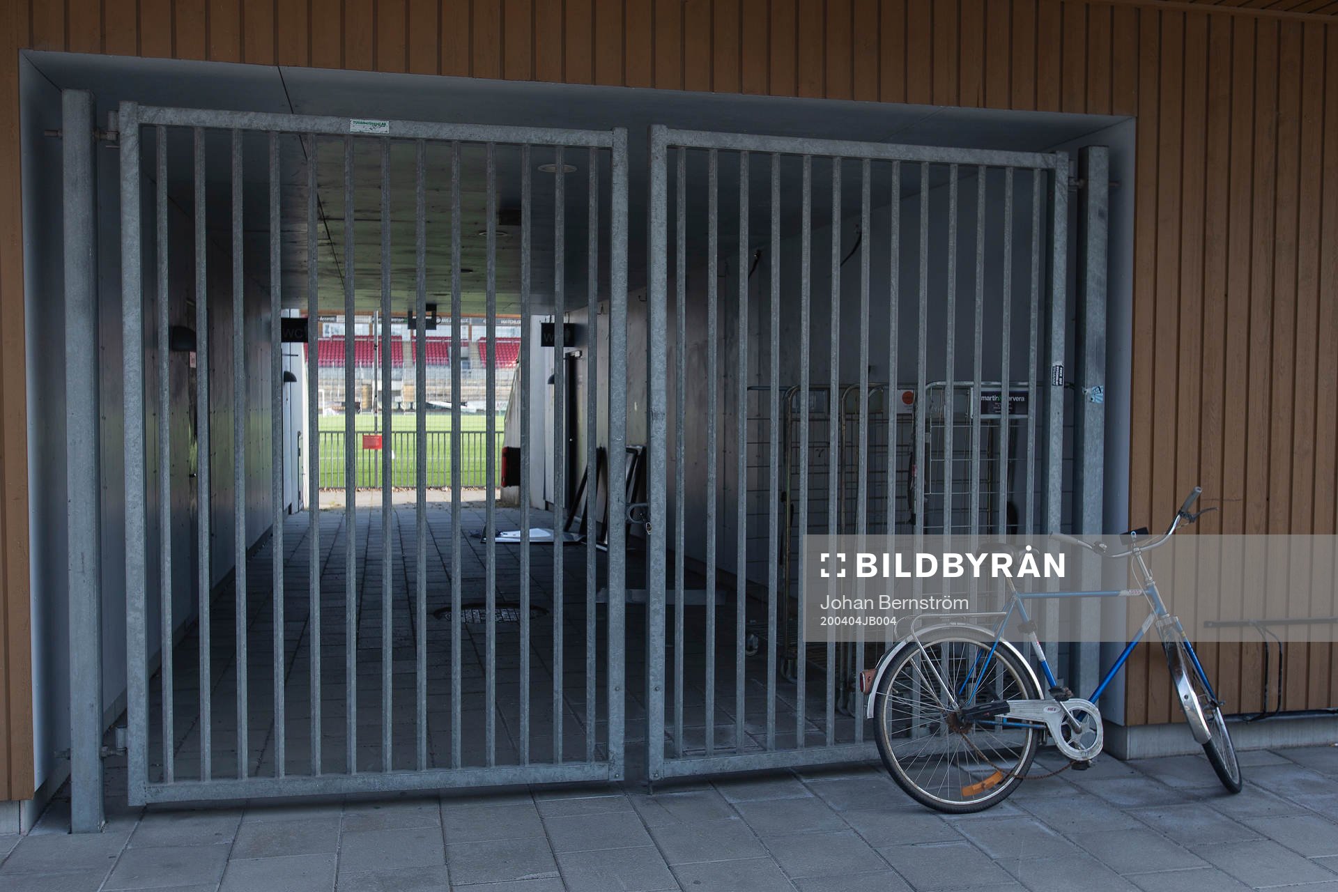 Exterior view of Behrn Arena as the coronavirus, COVID-19,