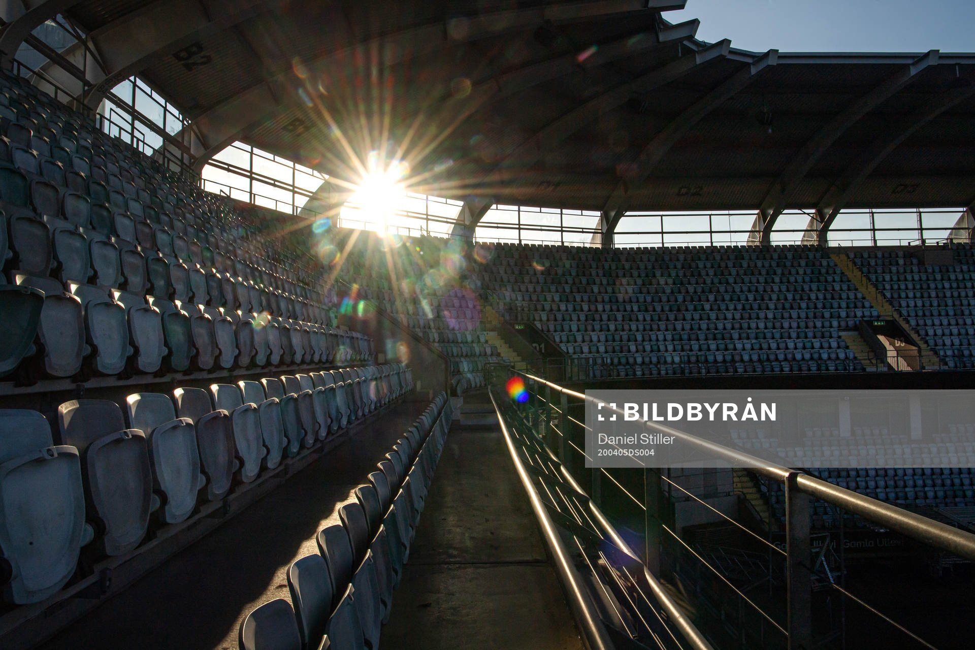Spectator seats at Gamla Ullevi as the coronavirus,