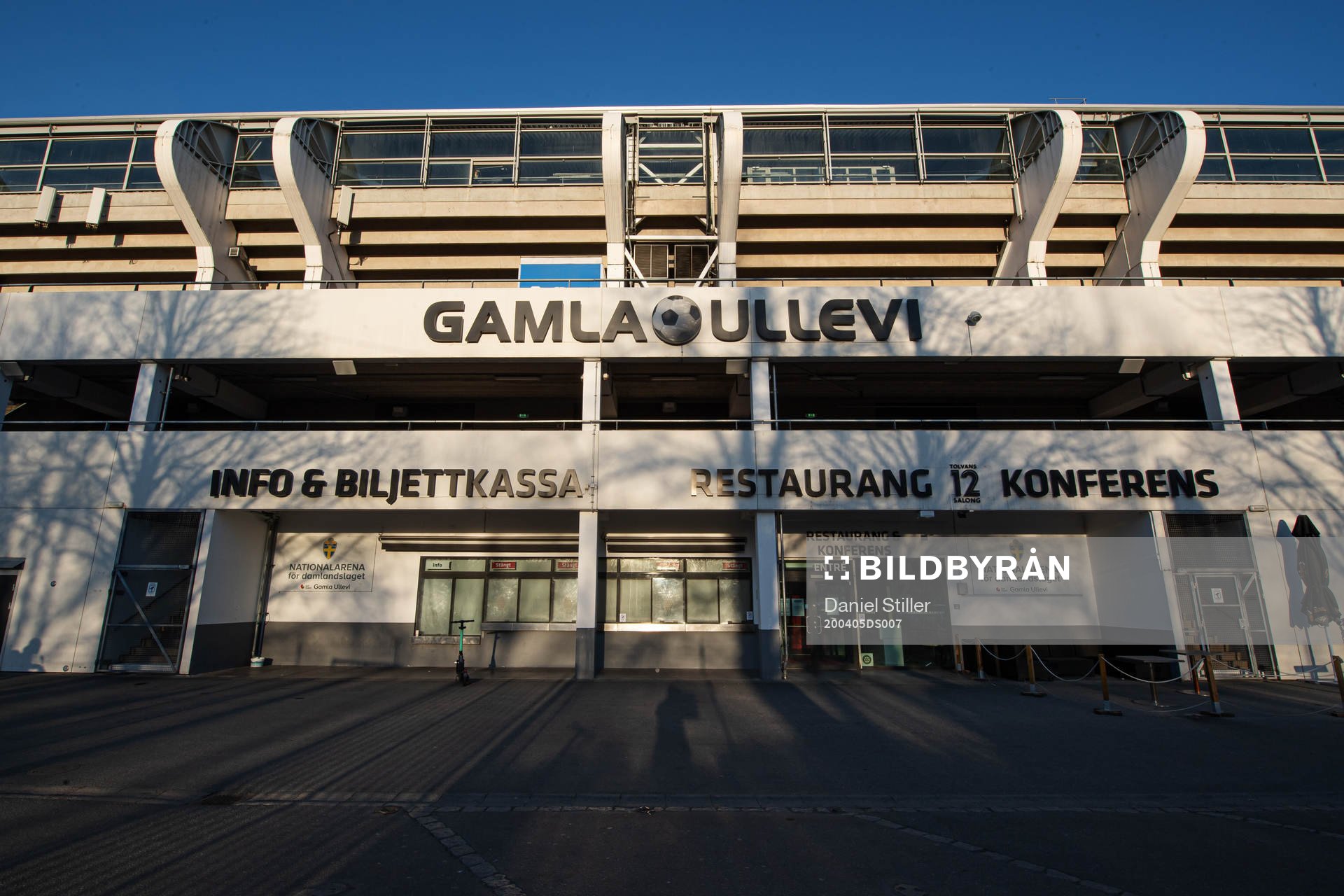 Exterior view of Gamla Ullevi as the coronavirus, COVID-19,