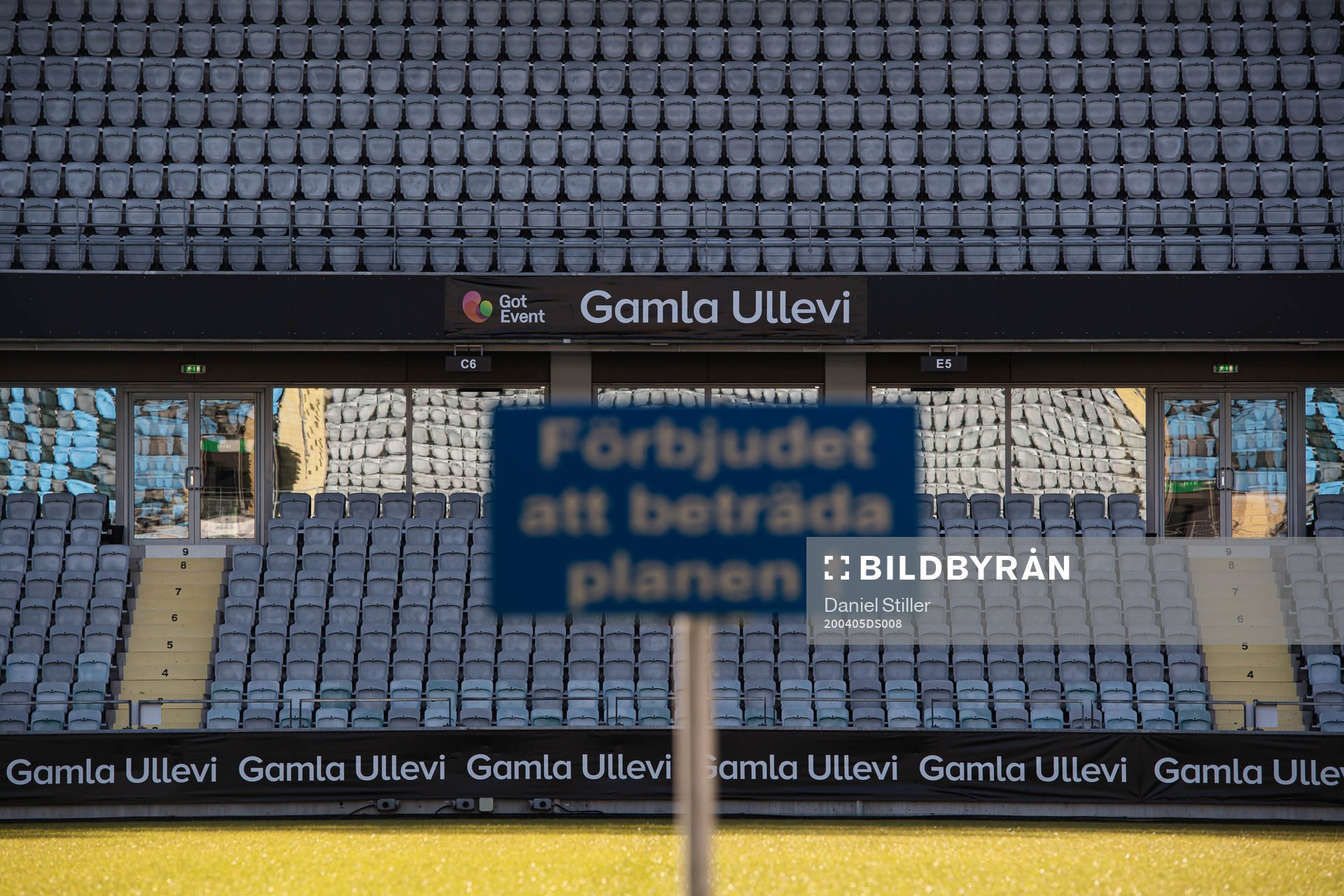 Spectator stands at Gamla Ullevi as the coronavirus,