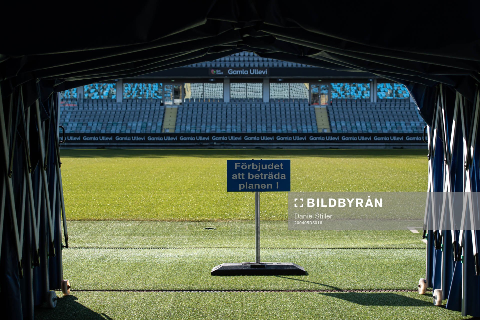 View from the player tunnel at Gamla Ullevi as the