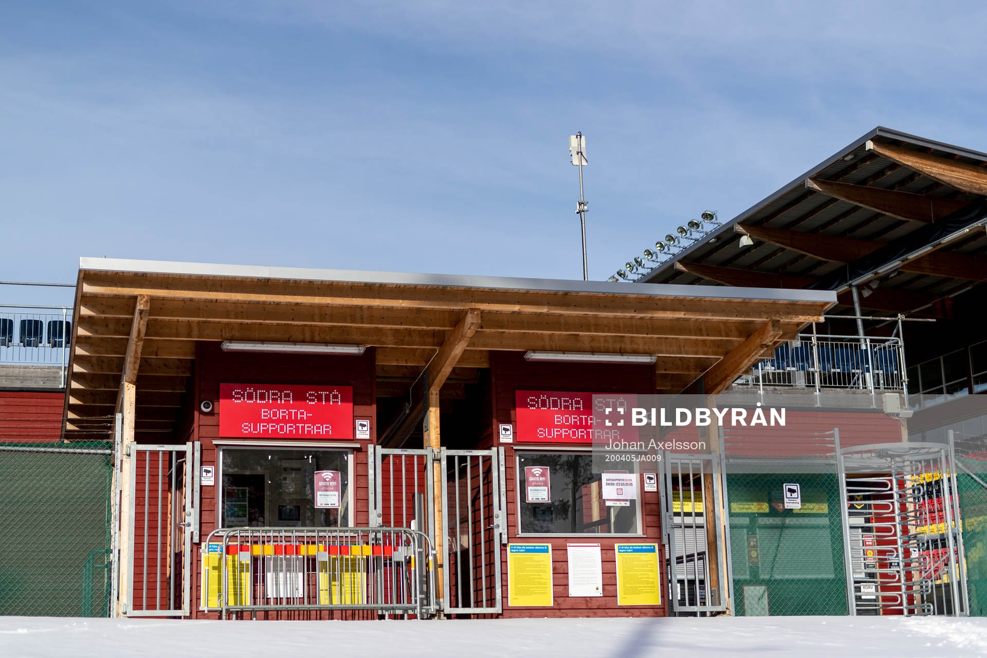 Ticket booths for away supporters at Jämtkraft Arena as