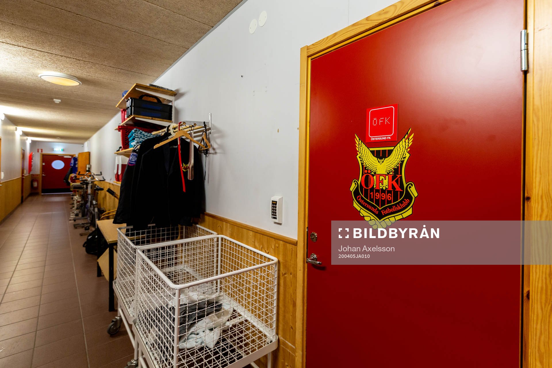 The door to Östersunds dressing room as the coronavirus,