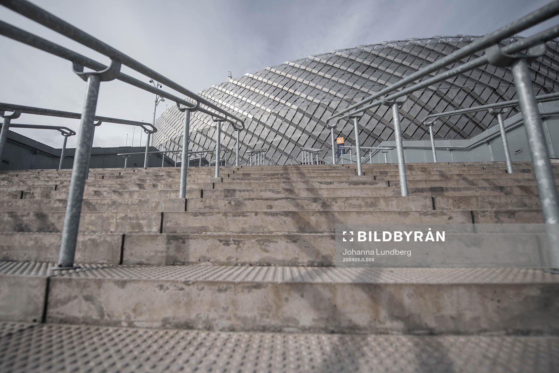 Exterior view of Tele2 arena as the coronavirus, COVID-19,