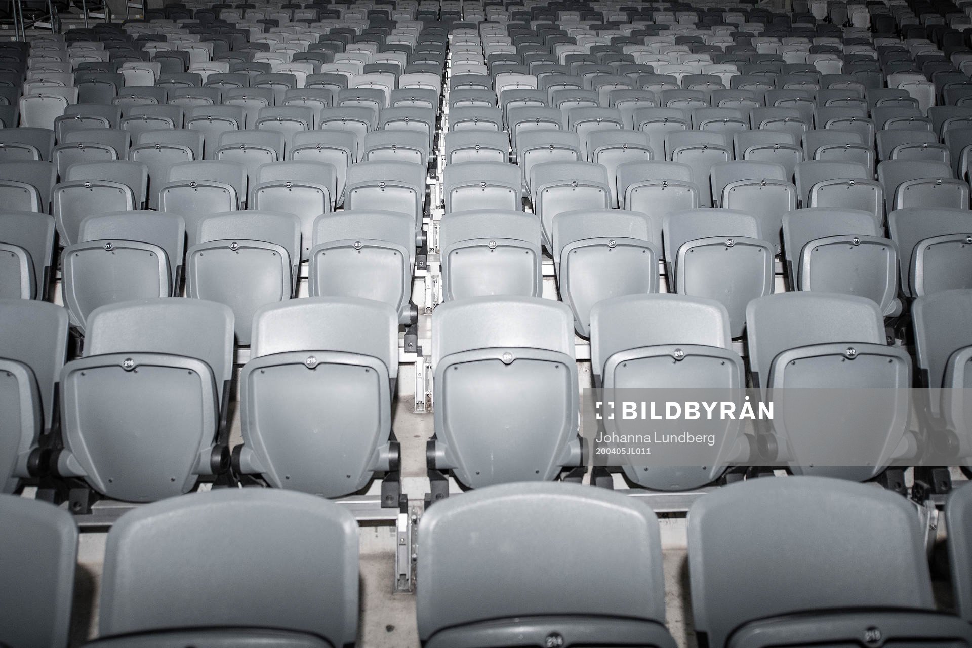 Interior view of Tele2 arena as the coronavirus, COVID-19,