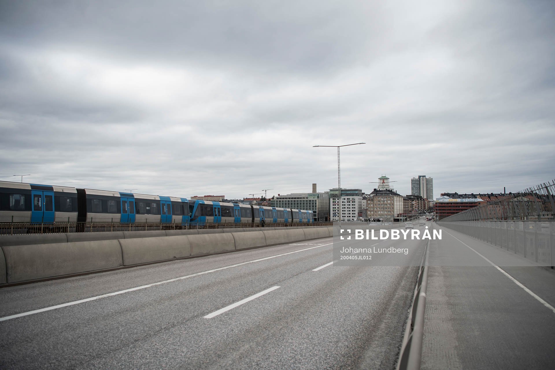The Skanstull bridge as the coronavirus, COVID-19, outbreak