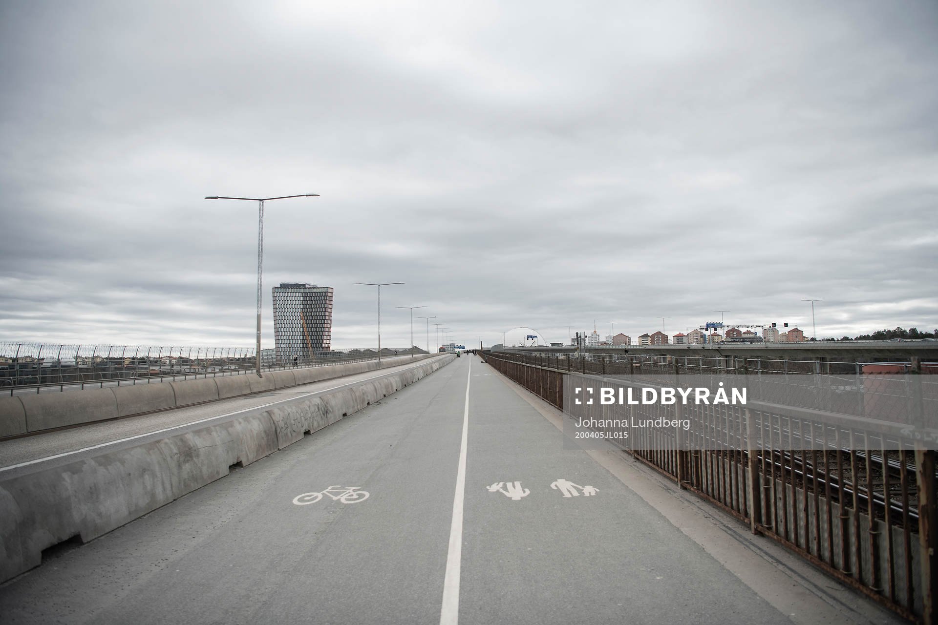 The Skanstull bridge as the coronavirus, COVID-19, outbreak