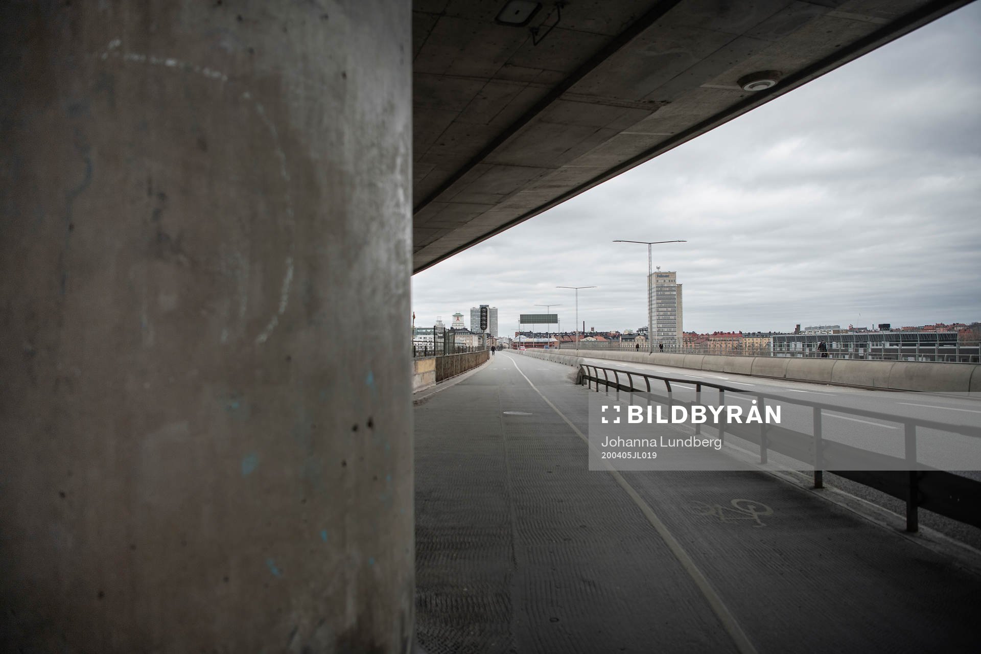 The Skanstull bridge as the coronavirus, COVID-19, outbreak