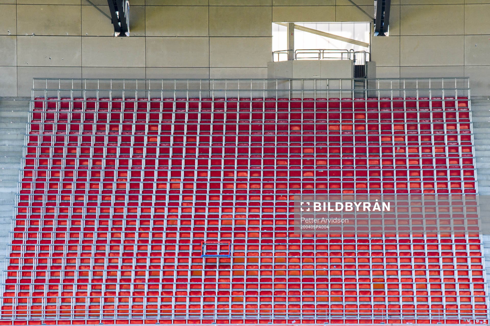 A spectator stand at Olympia as the coronavirus, COVID-19,