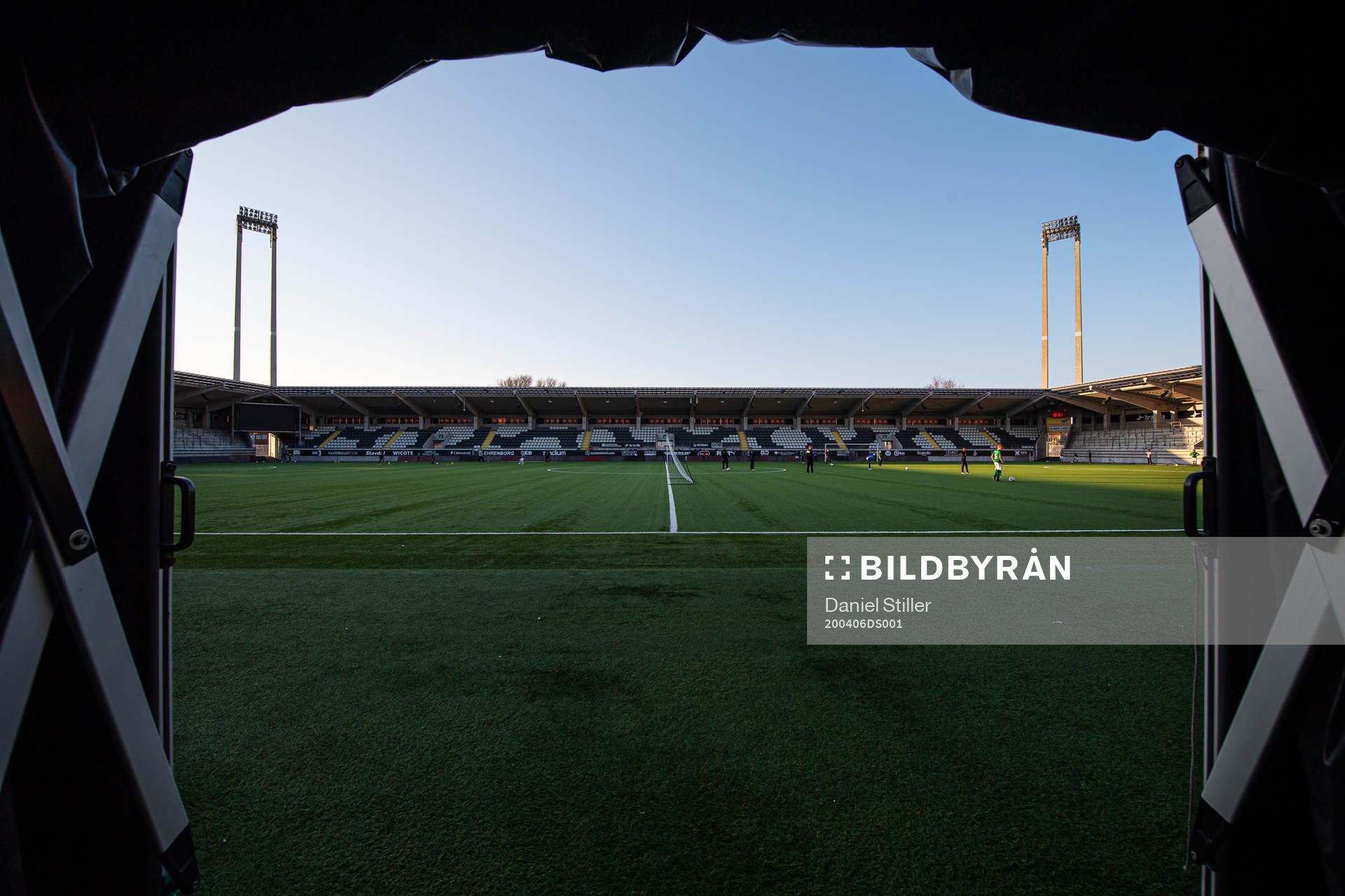 View from the player tunnel at Bravida Arena as the