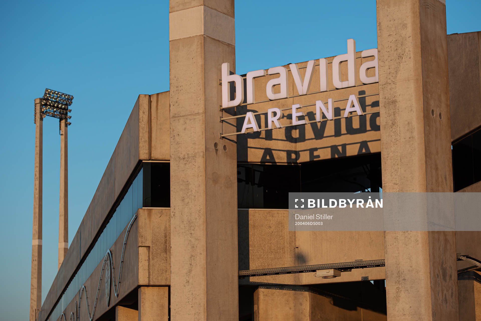 Exterior view of Bravida Arena as the coronavirus,