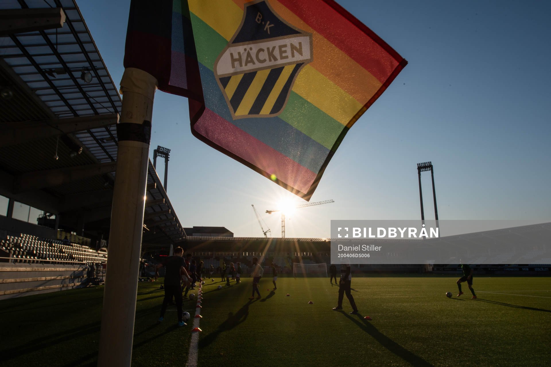 Youth team Lundby practices at Bravida Arena as the