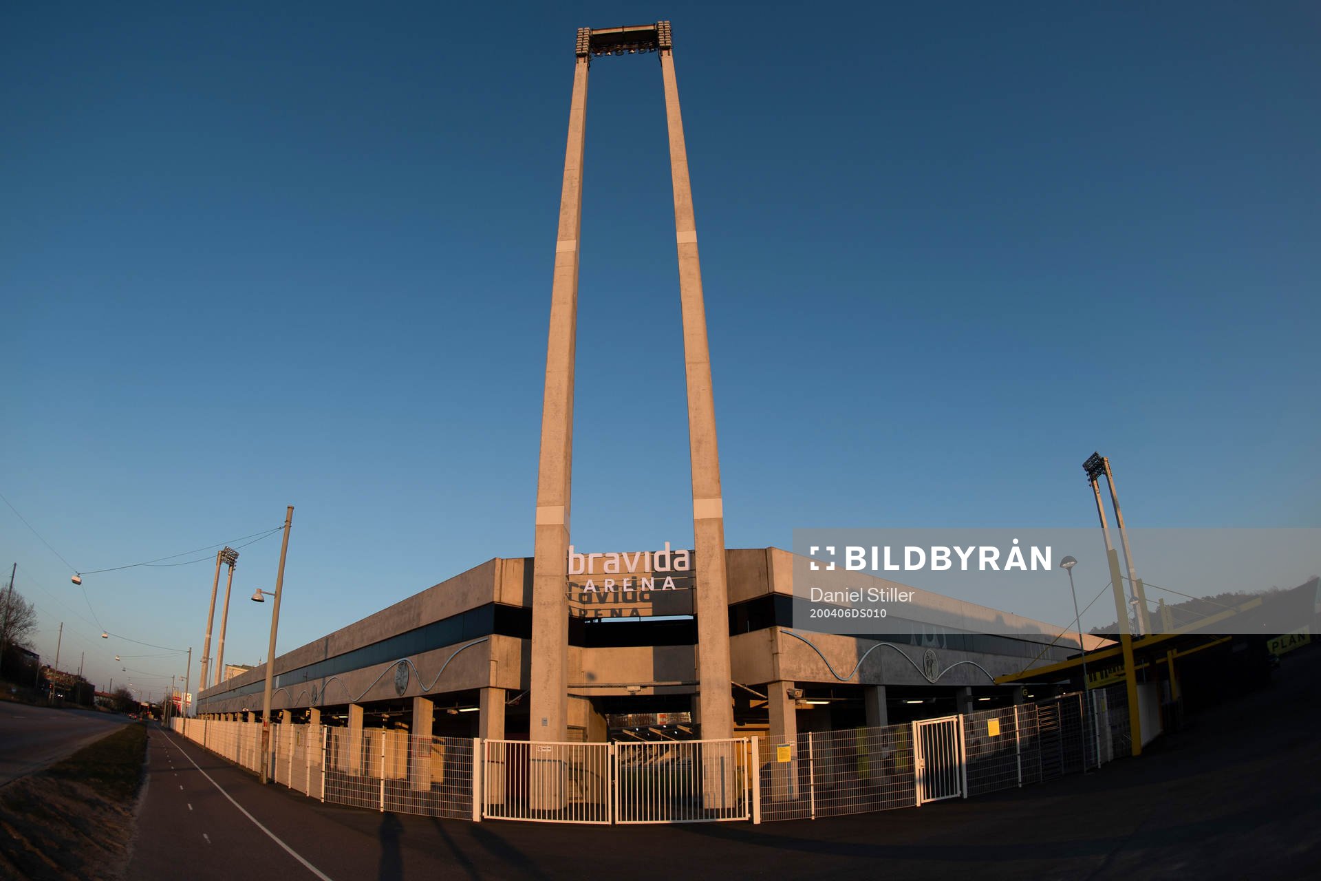 Exterior view of Bravida Arena as the coronavirus,