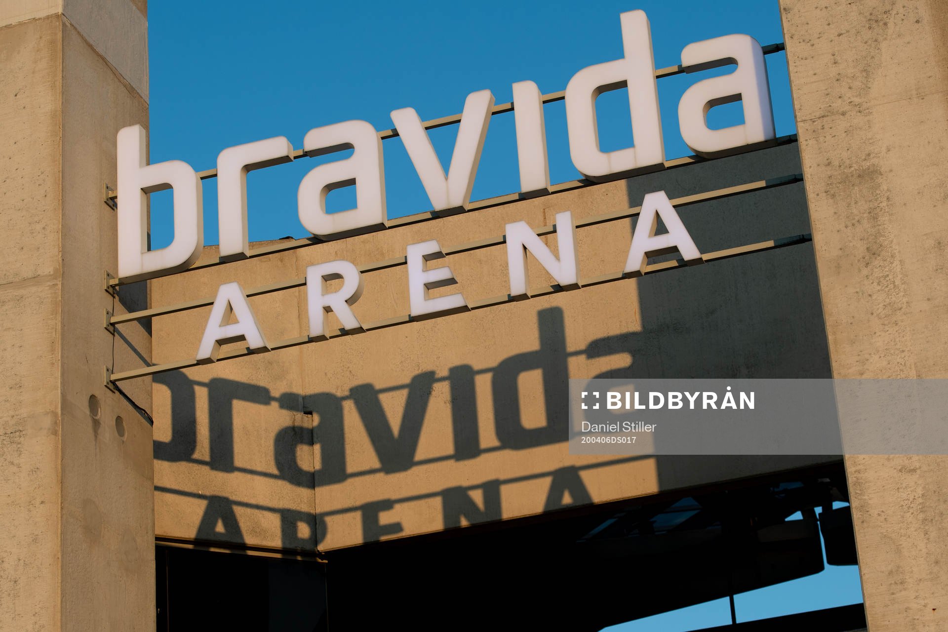 Exterior view of Bravida Arena as the coronavirus,