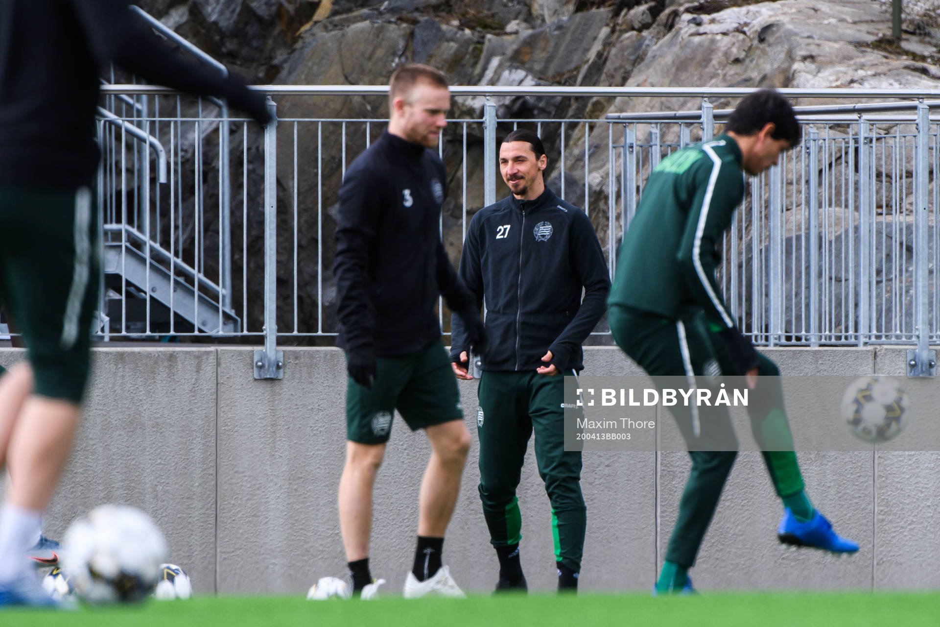 Zlatan Ibrahimovic participate in a practice with Hammarby