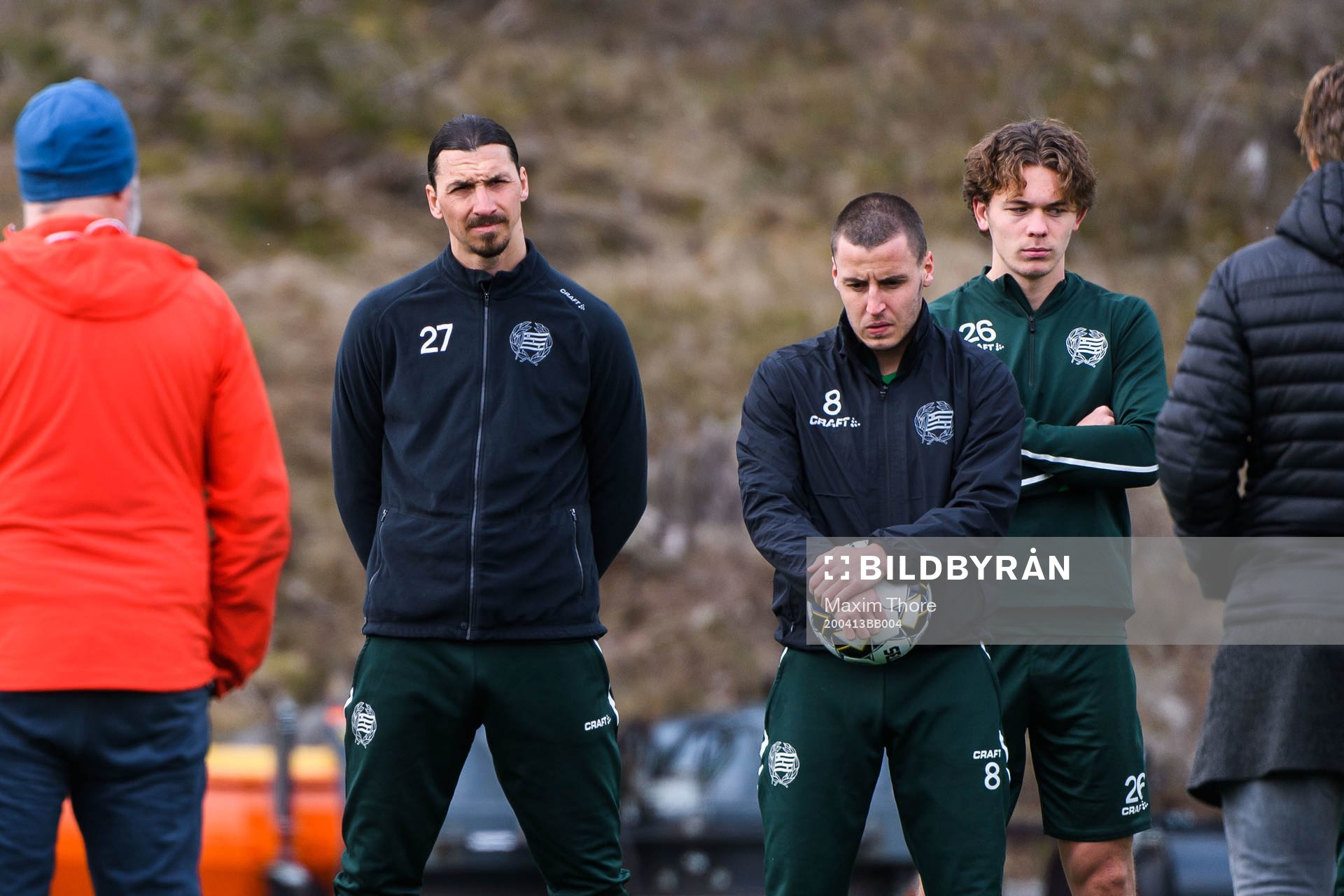 Zlatan Ibrahimovic and Jeppe Andersen participate in a