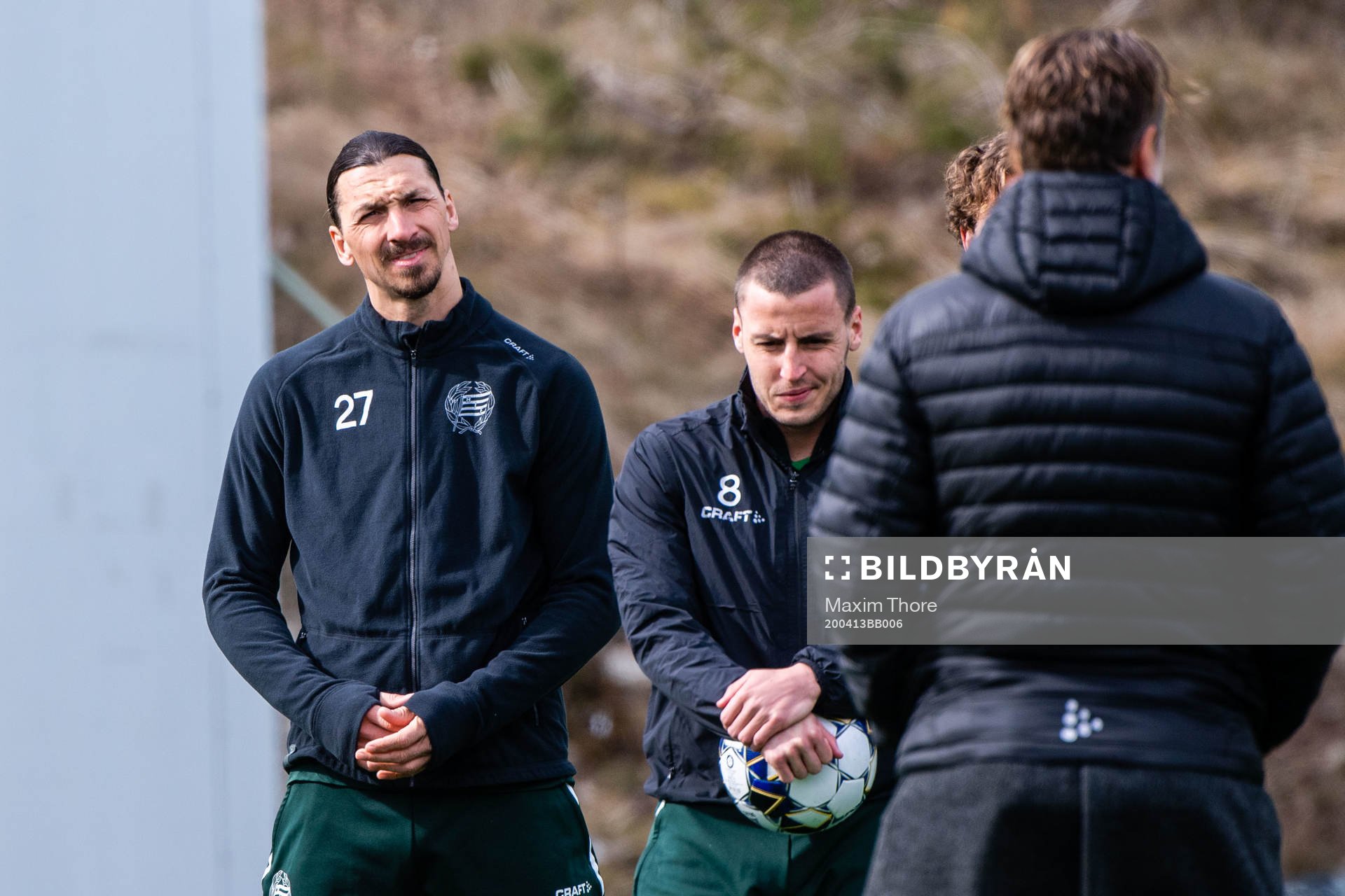 Zlatan Ibrahimovic and Jeppe Andersen participate in a
