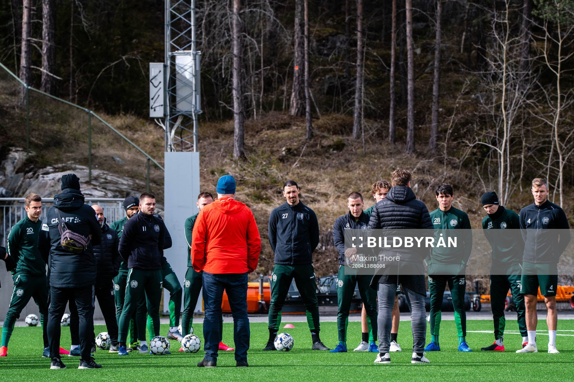 Zlatan Ibrahimovic participate in a practice with Hammarby