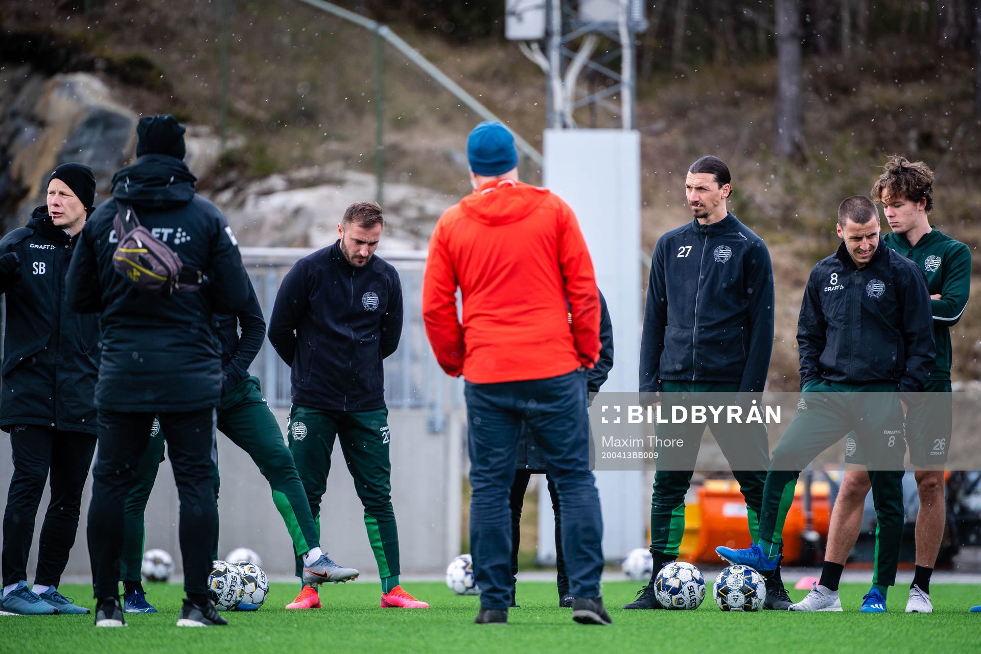 Zlatan Ibrahimovic participate in a practice with Hammarby