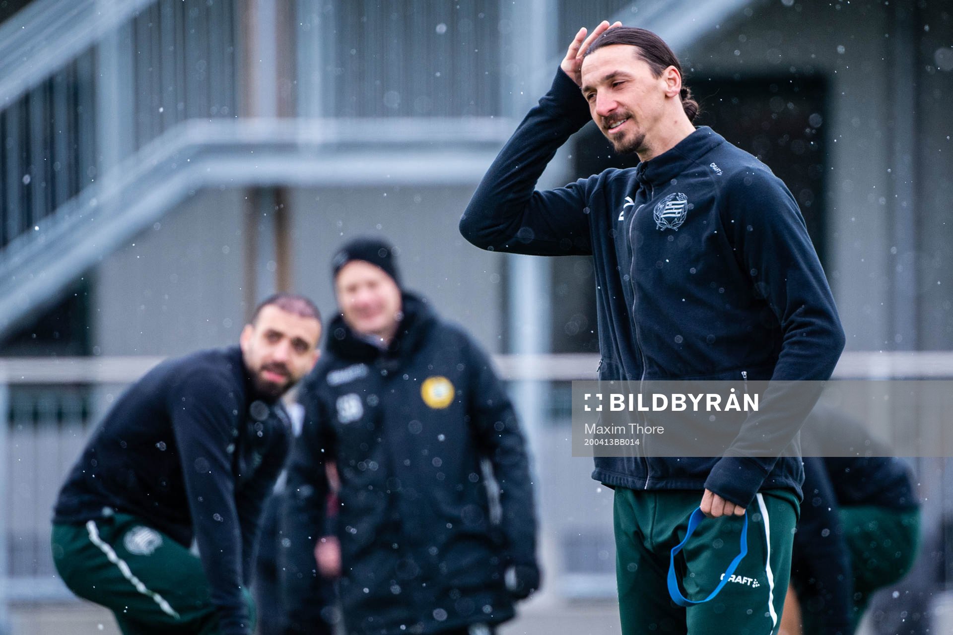 Zlatan Ibrahimovic participate in a practice with Hammarby