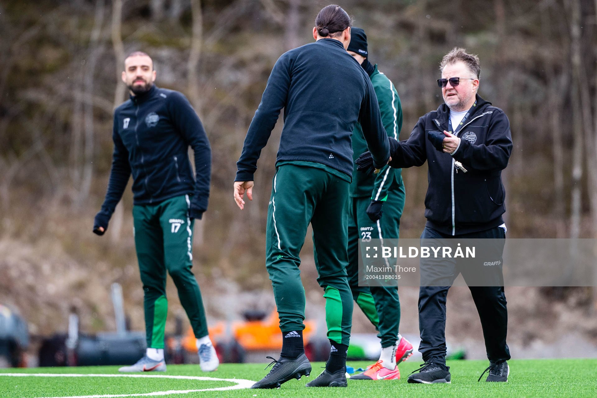 Zlatan Ibrahimovic participate in a practice with Hammarby