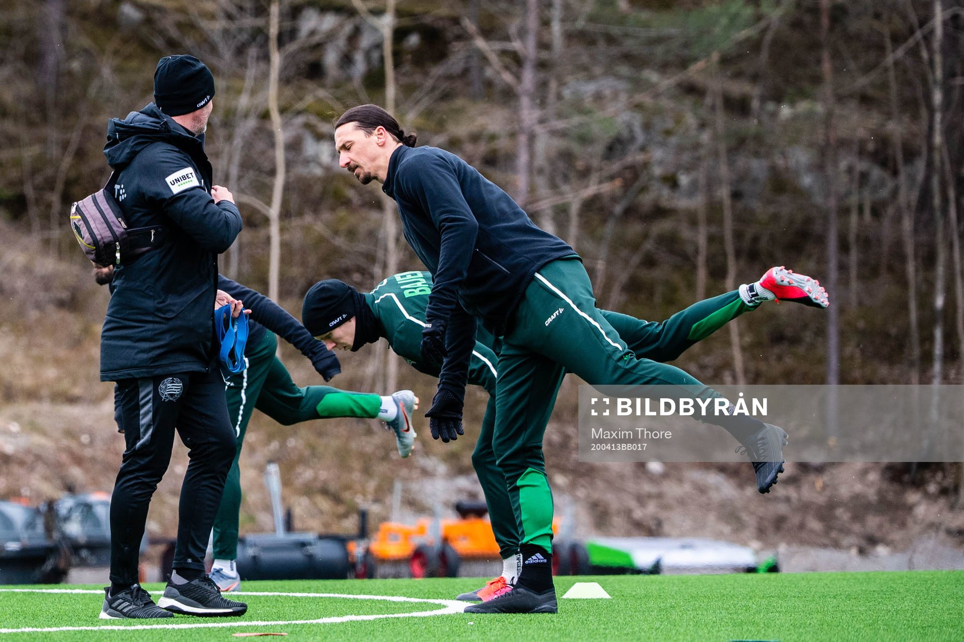 Zlatan Ibrahimovic participate in a practice with Hammarby
