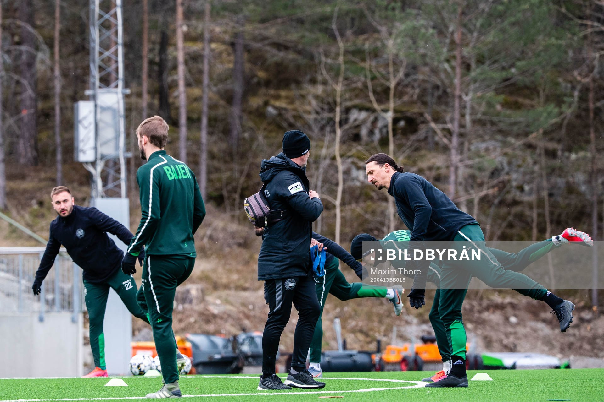 Zlatan Ibrahimovic participate in a practice with Hammarby