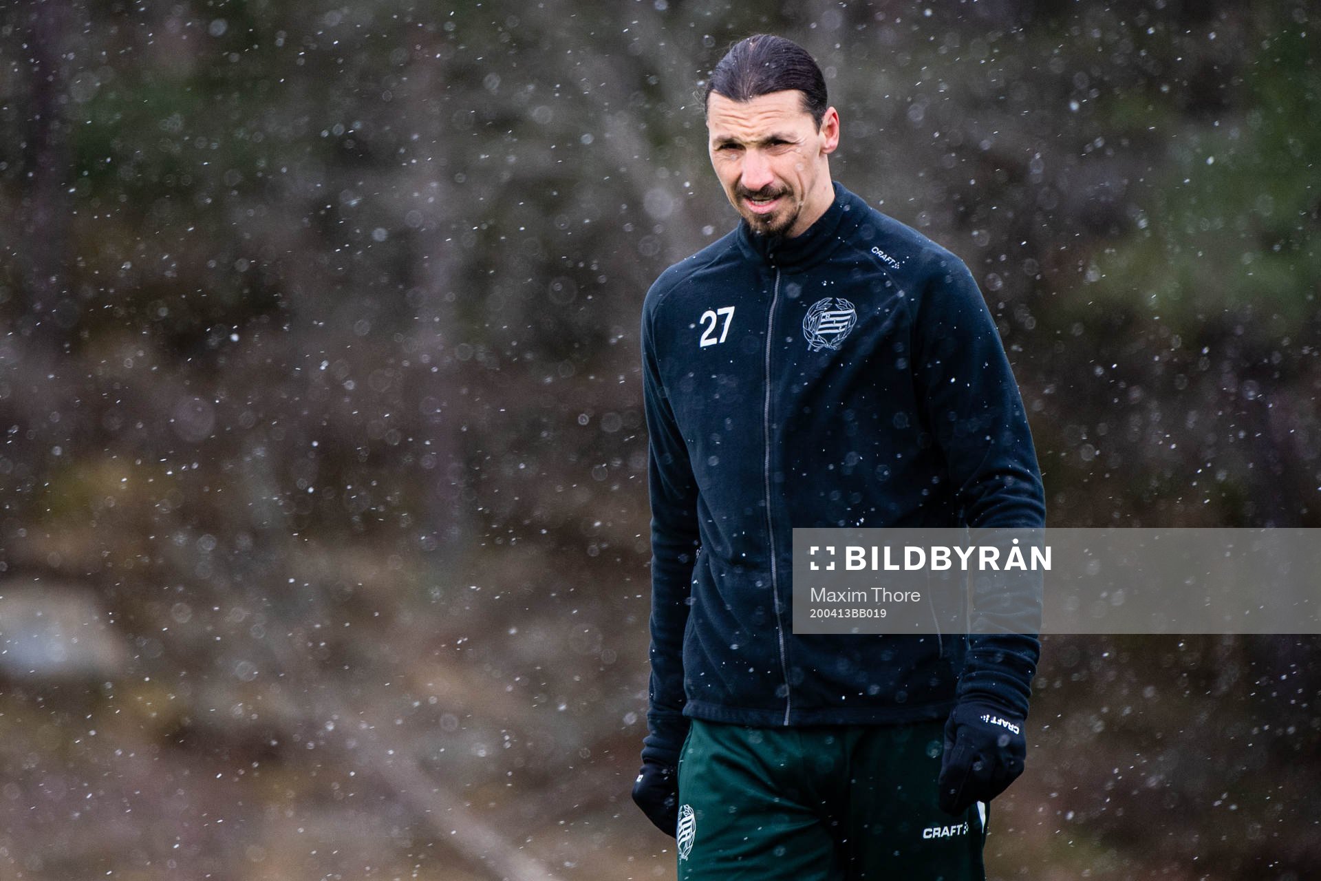 Zlatan Ibrahimovic participate in a practice with Hammarby