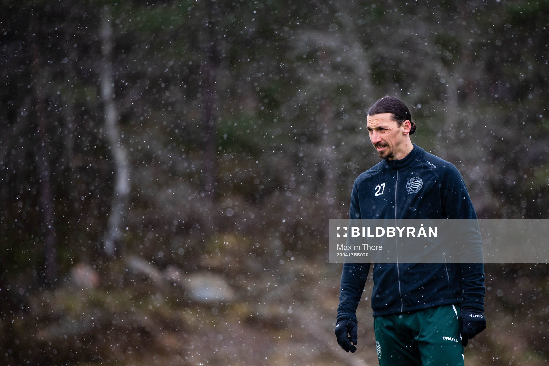 Zlatan Ibrahimovic participate in a practice with Hammarby