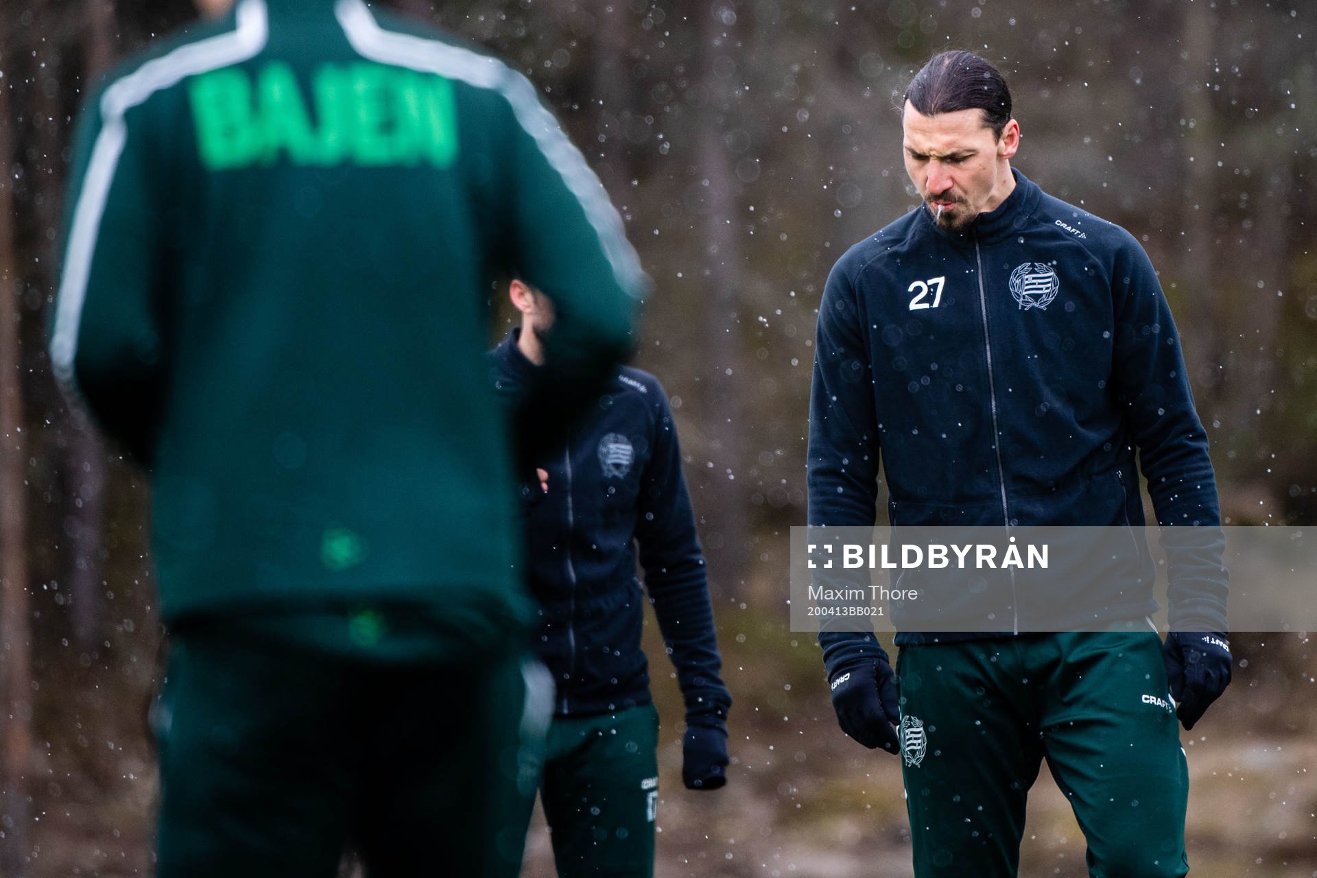 Zlatan Ibrahimovic participate in a practice with Hammarby