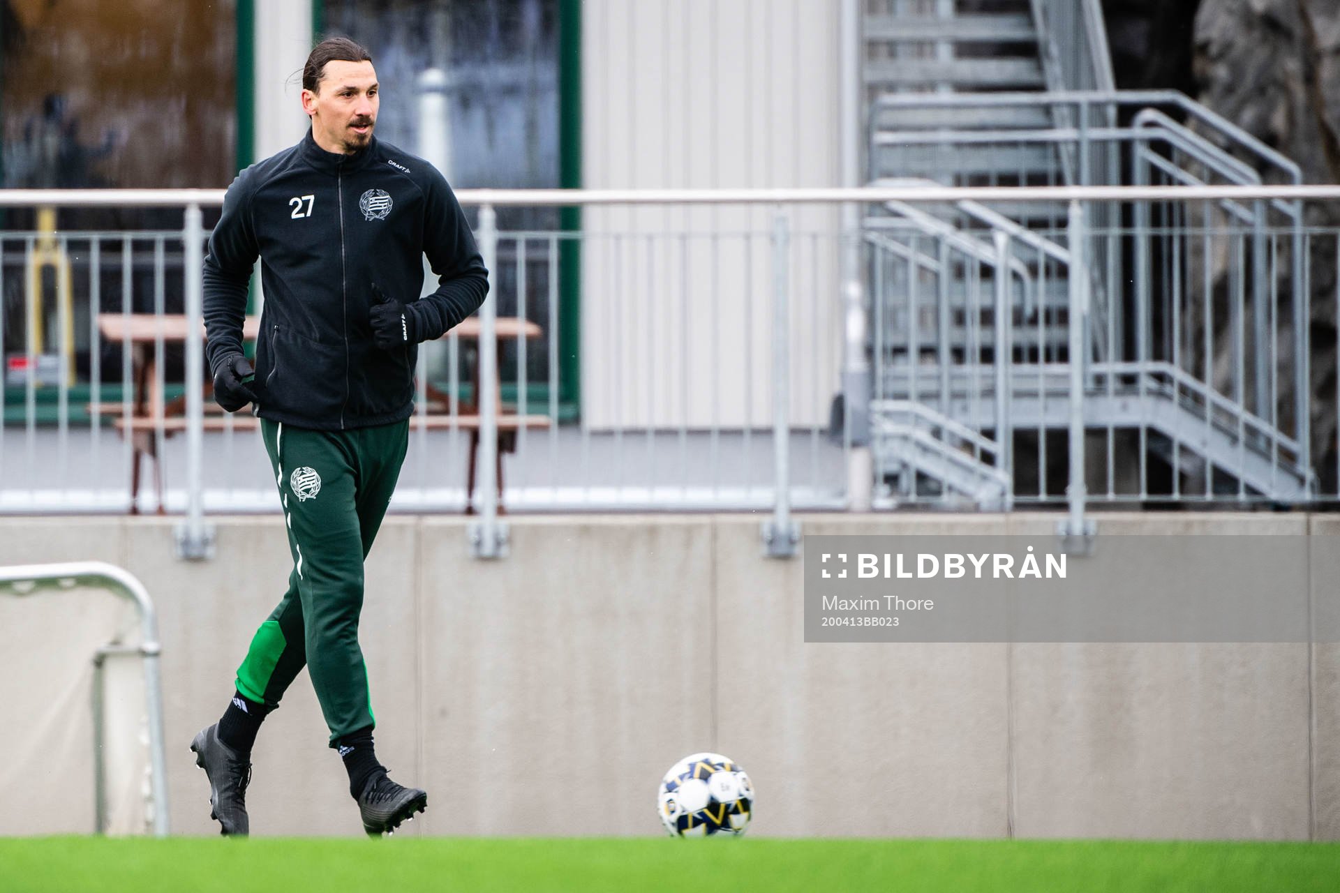 Zlatan Ibrahimovic participate in a practice with Hammarby