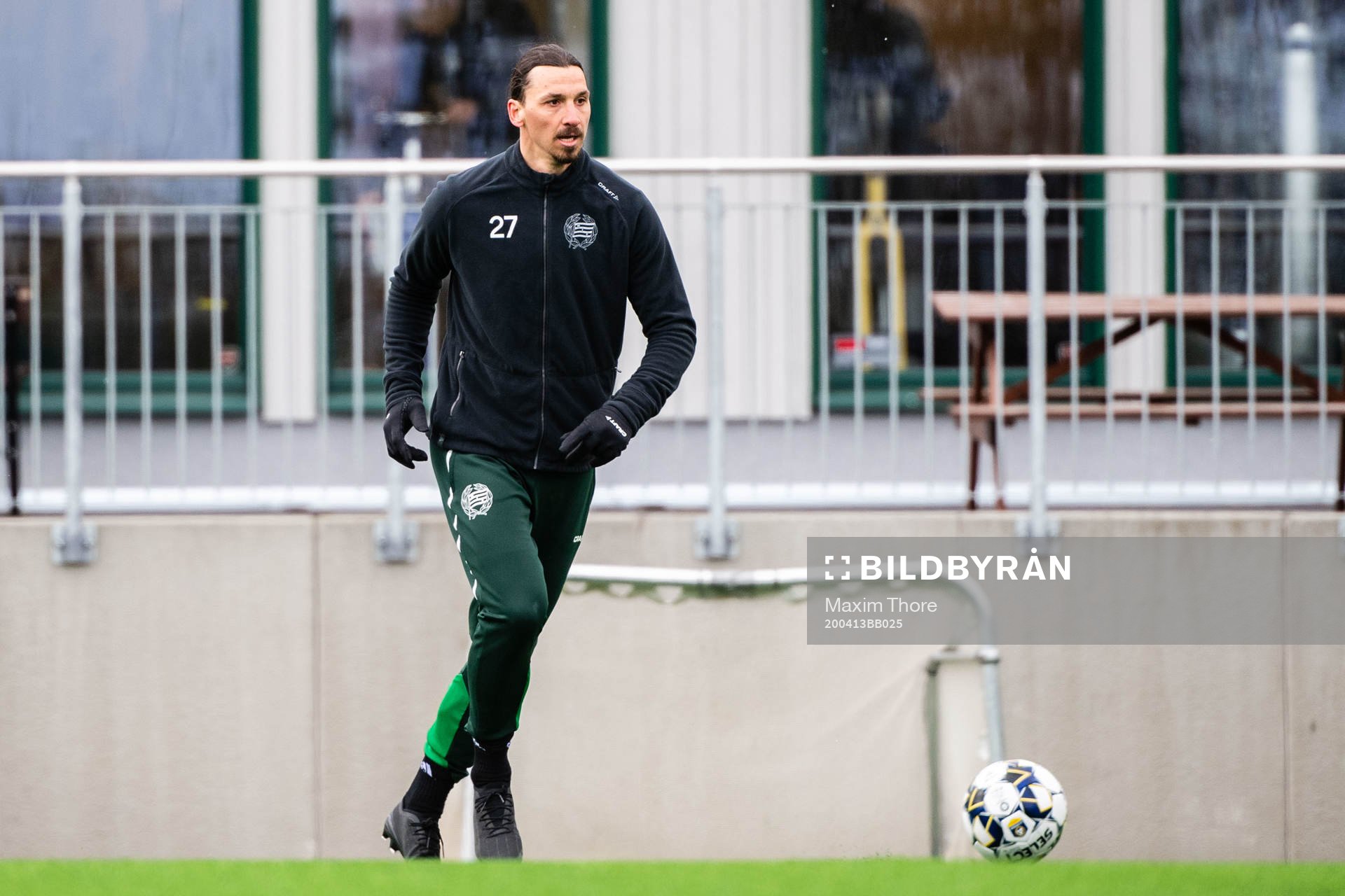 Zlatan Ibrahimovic participate in a practice with Hammarby