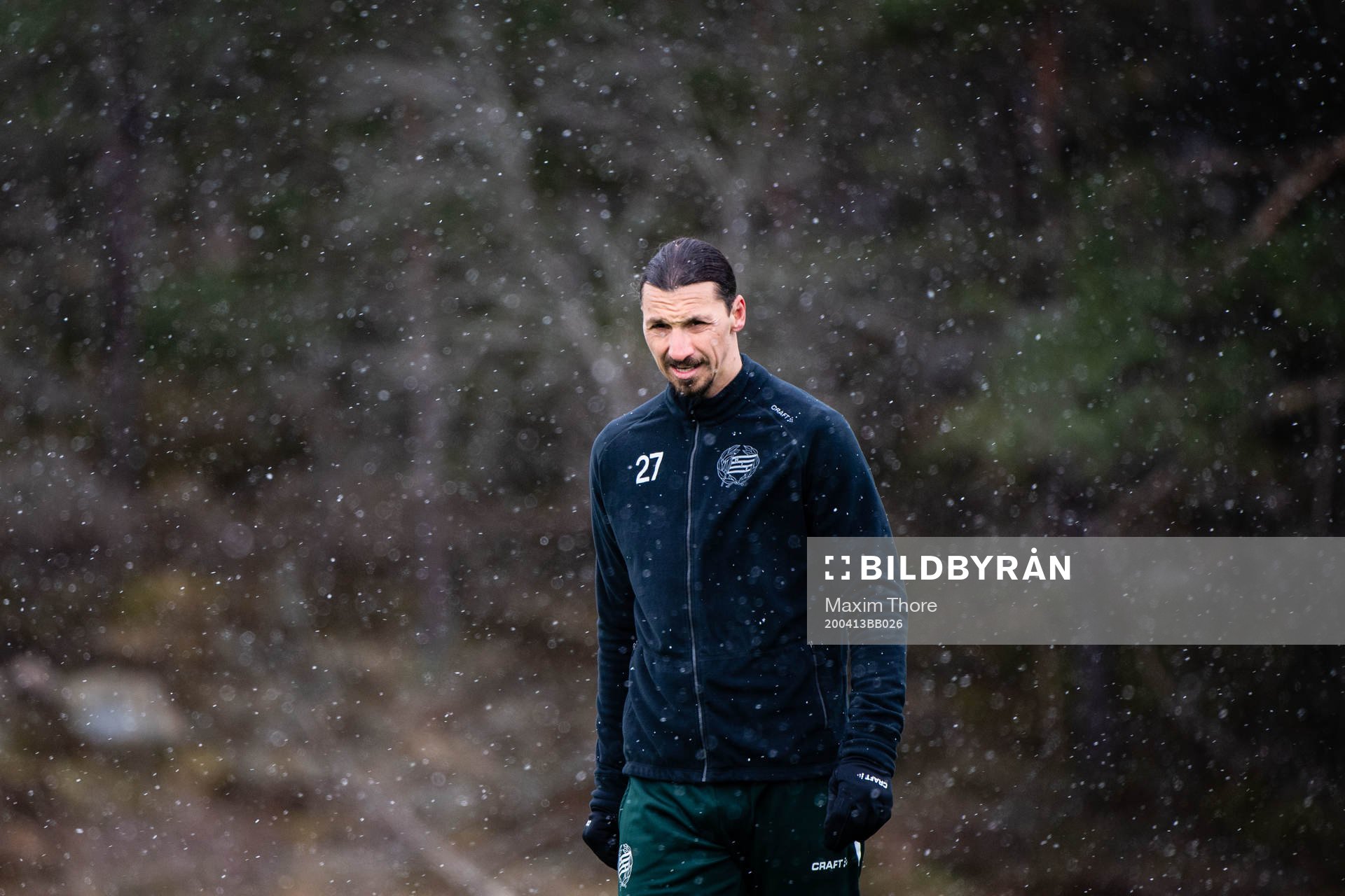 Zlatan Ibrahimovic participate in a practice with Hammarby