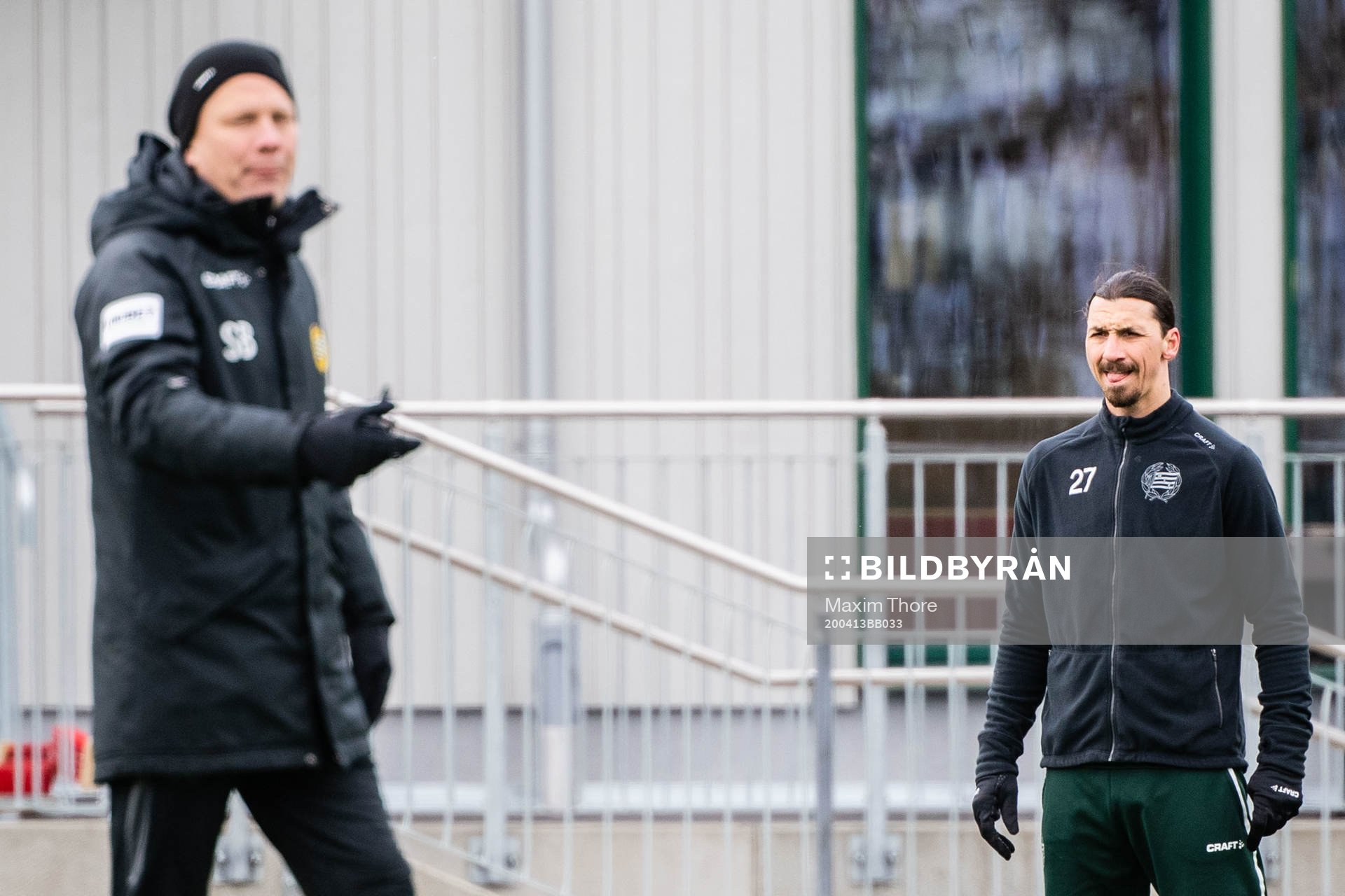 Head coach Stefan Billborn and Zlatan Ibrahimovic
