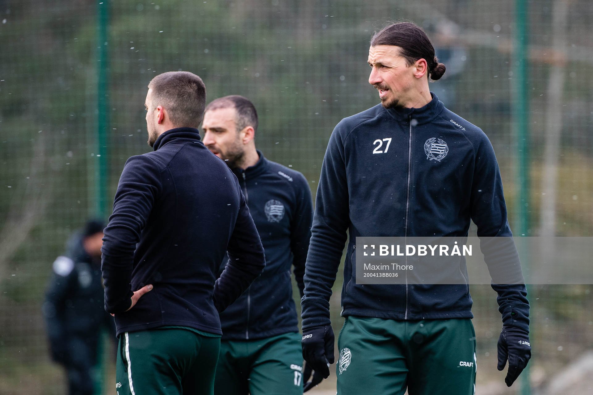 Zlatan Ibrahimovic participate in a practice with Hammarby