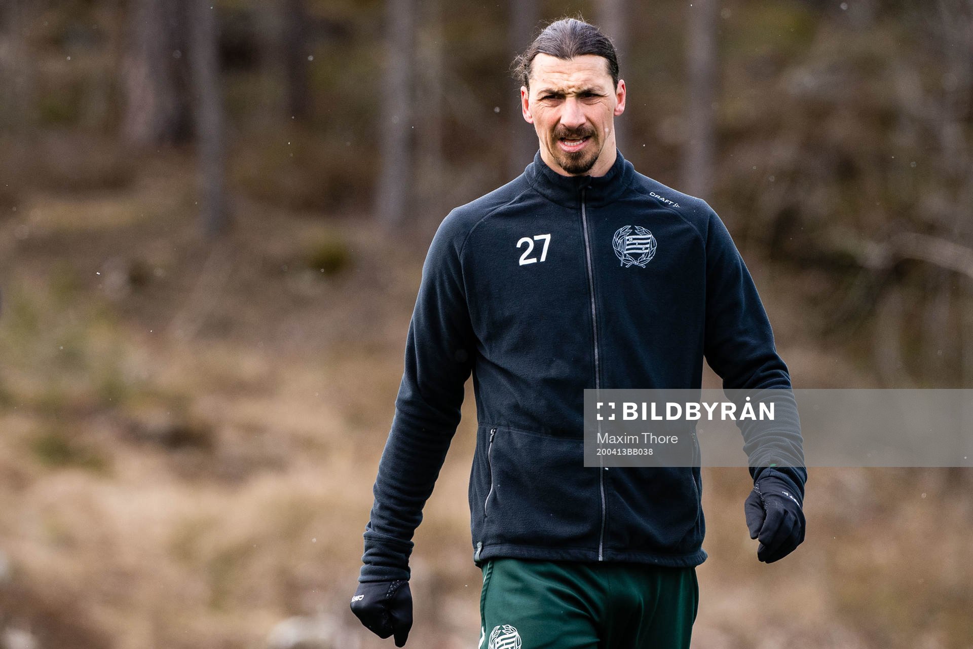 Zlatan Ibrahimovic participate in a practice with Hammarby