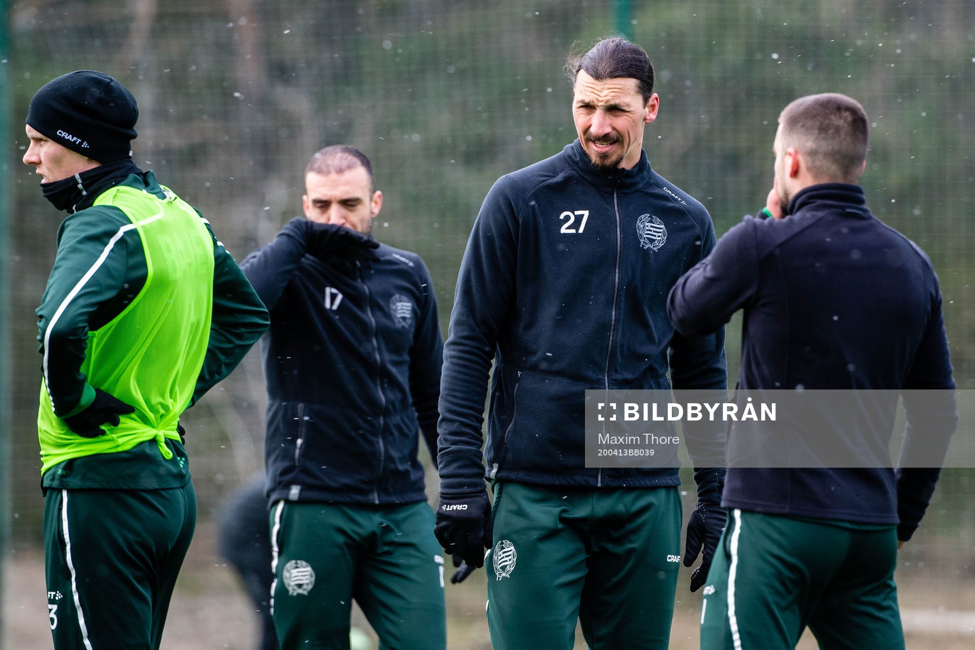 Zlatan Ibrahimovic participate in a practice with Hammarby