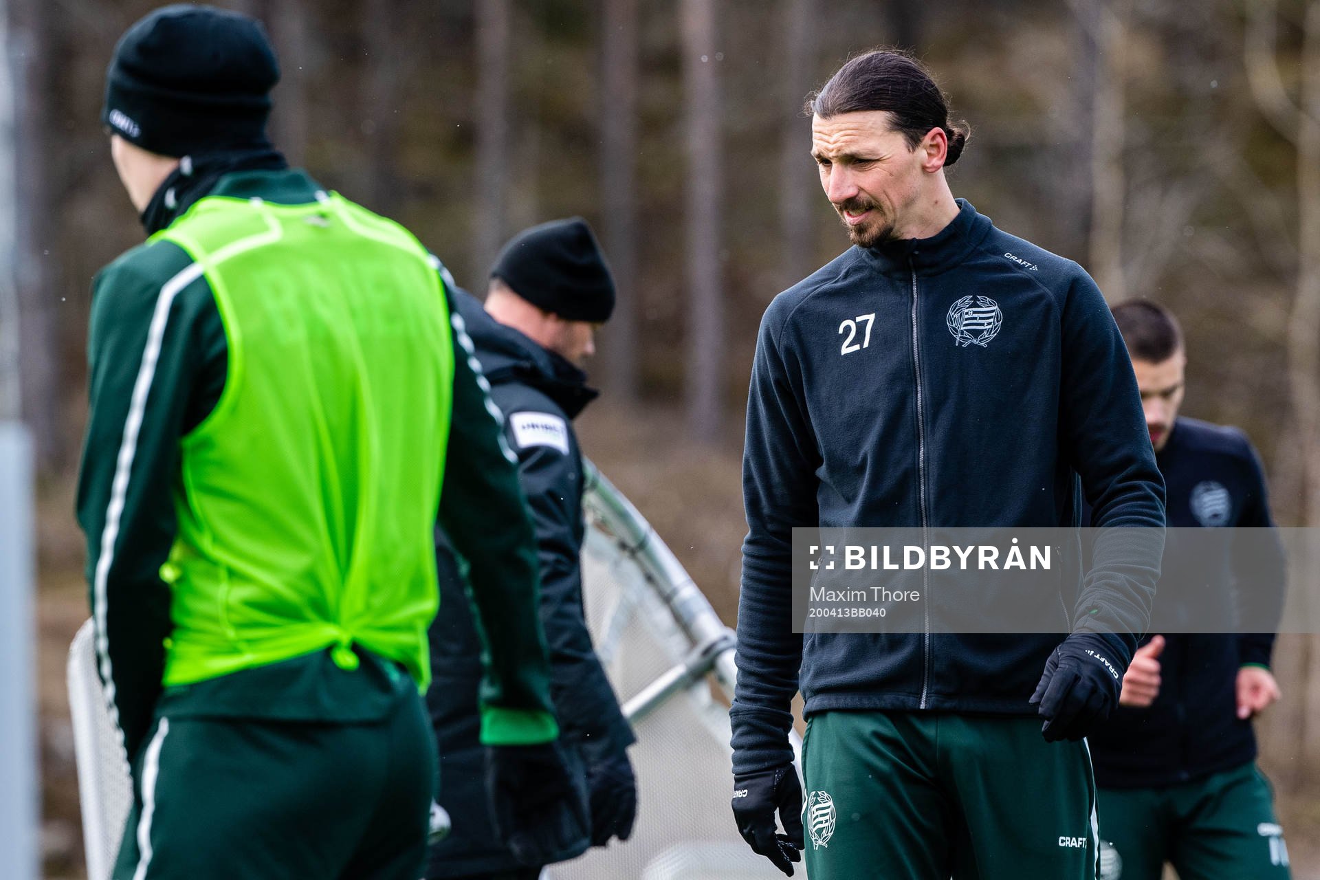 Zlatan Ibrahimovic participate in a practice with Hammarby